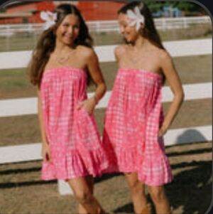 NWT KIELE HAWAII HIBISCUS QUILT PALAKA STRAPLESS DRESS W/POCKETS MAUHEALII LOOK